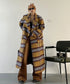 Blurred Check Long Coat